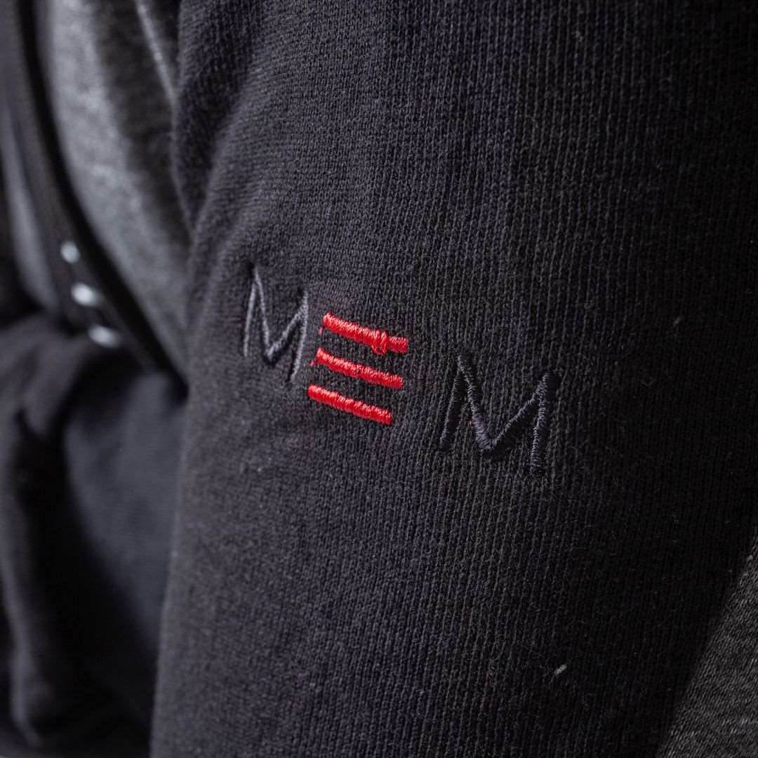 MEM-Panel Cut French Terry Hoodie Grey Black