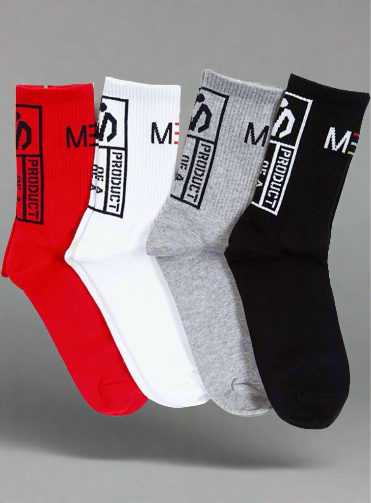 MEM Unisex Athletic Socks (Pack Of 4)