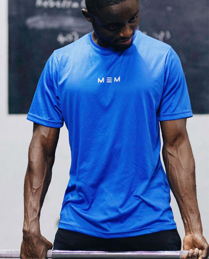 MEMFitness Quick Dry Anti-Bacteria Peak Training Blue Tee