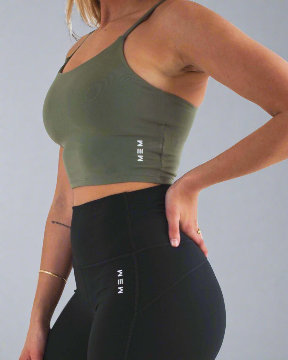 MEMFitness Power Vest Bra Olive Green