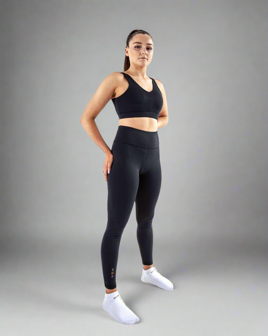 Black Acetate Leggings For Gym & Yoga Workout