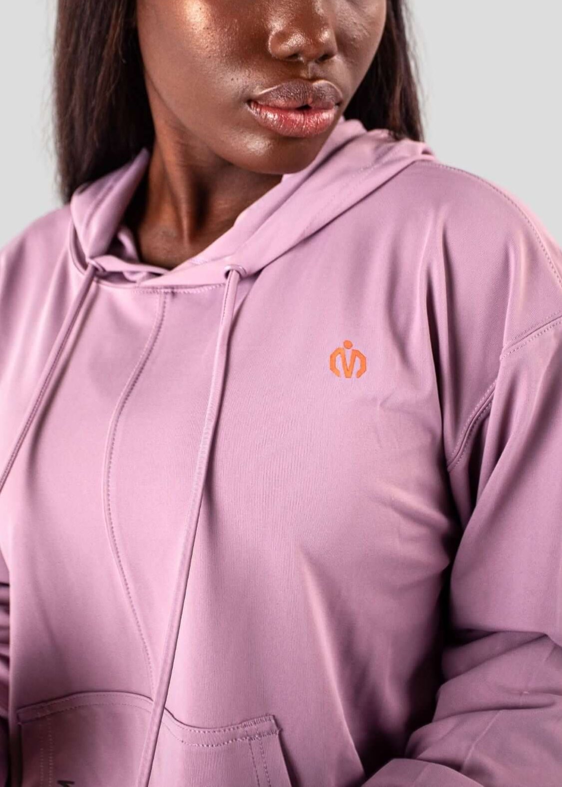 Orchid Acetate Open Back Hoodie For Gym & Yoga