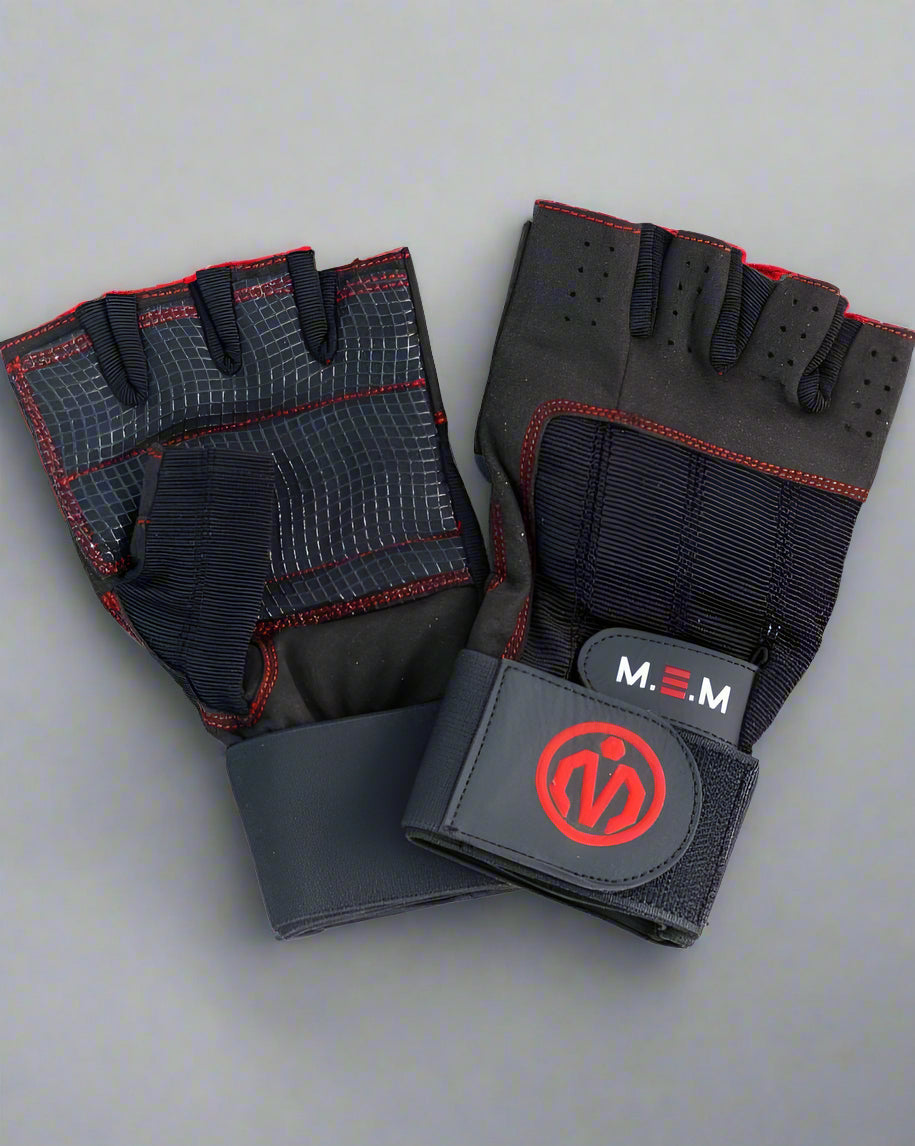 Unbeatable Comfort With MEMFitness X-Treme Fit Weight Lifting Gloves Red Logo