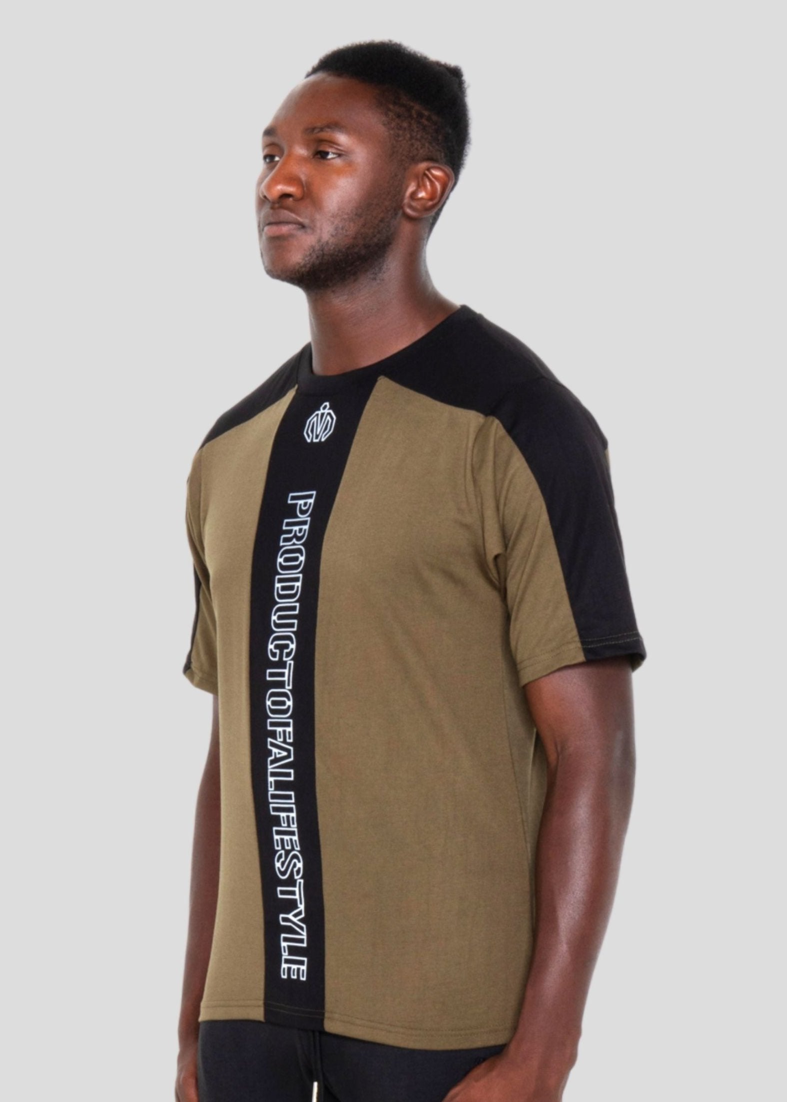 MEM Pol Panel-cut T-Shirt Olive Green Black