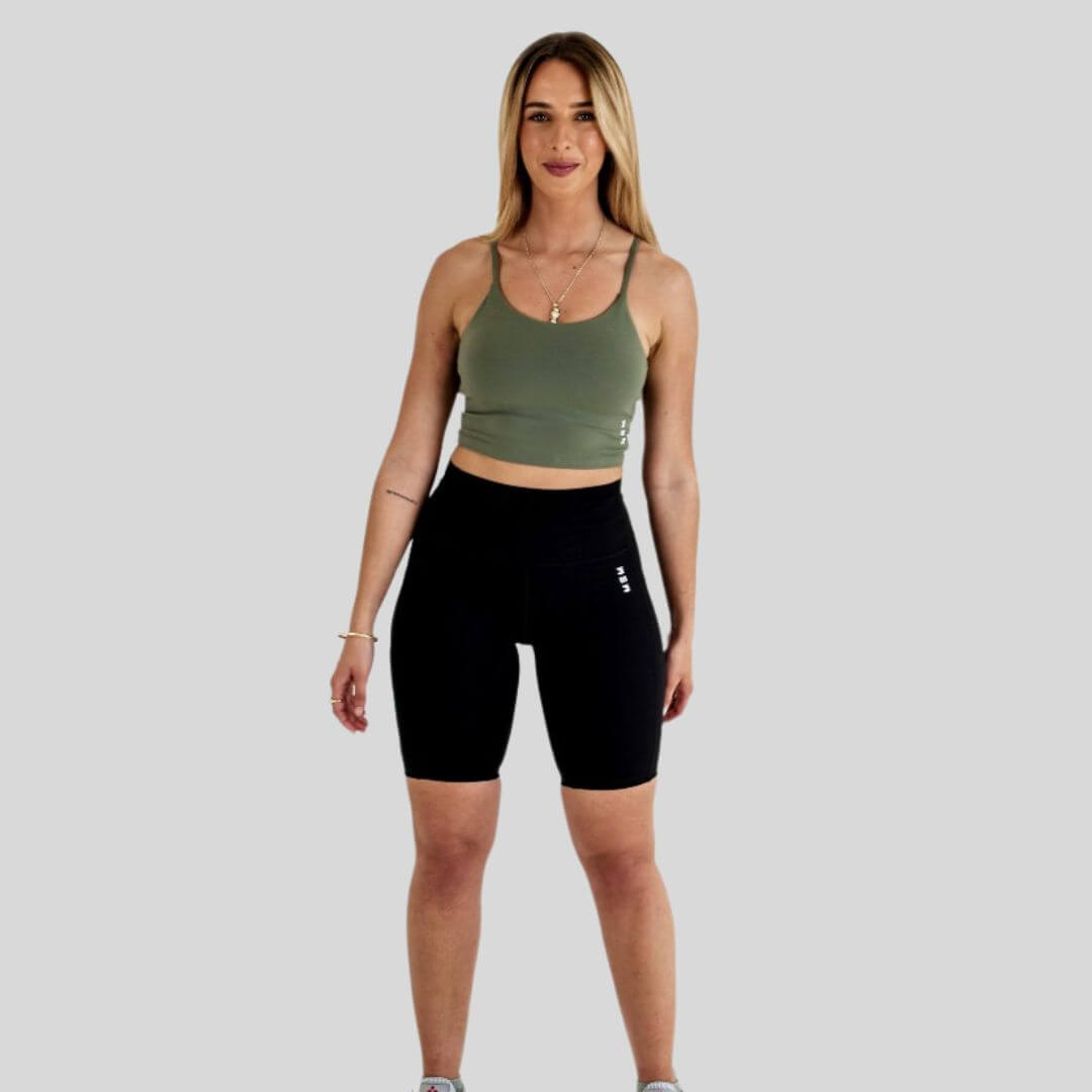 women biker shorts black